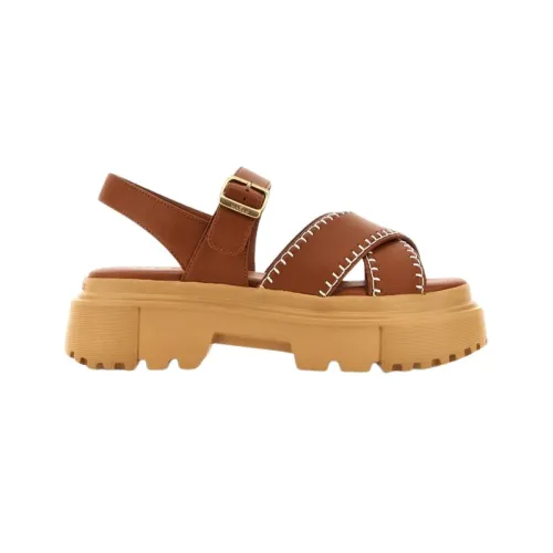 Hogan , Brown Leather Sandals ,Brown female, Sizes:
