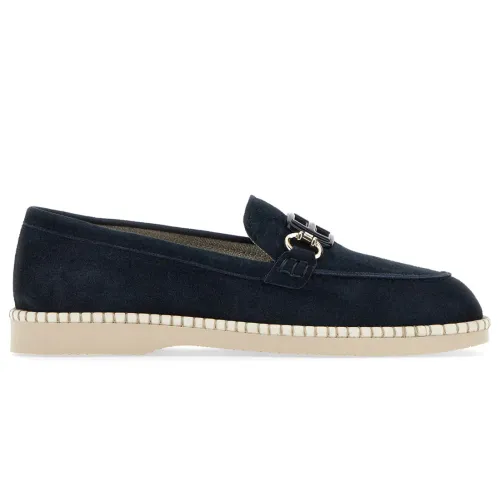 Hogan , Classic Suede Moccasin Loafers ,Blue female, Sizes: