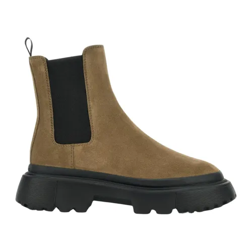 Hogan , Contemporary Urban Style Chelsea Boot with Carrarmato Sole ,Beige female, Sizes: