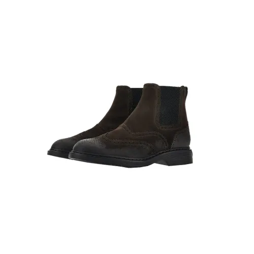 Hogan , Ebano Chelsea Boots with Wingtip and Elastic Inserts ,Brown male, Sizes: