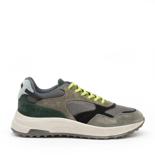 Hogan , Green Suede and Fabric Sneakers ,Green male, Sizes: