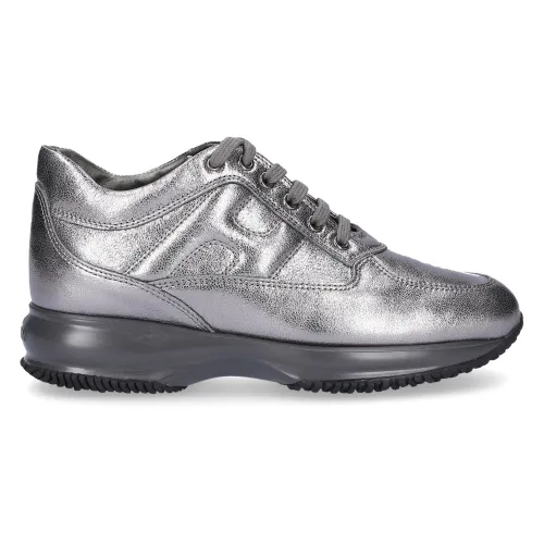 Hogan , High-Quality Leather Low Top Sneakers ,Gray female, Sizes: