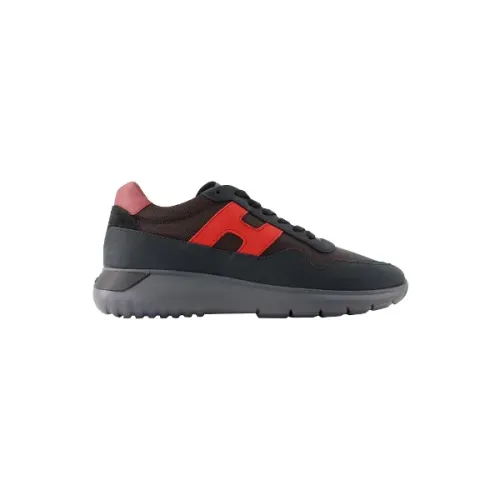 Hogan , Leather sneakers ,Black male, Sizes: