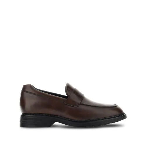 Hogan , Men`s Crosta Loafers: Stylish and Comfortable ,Brown male, Sizes: