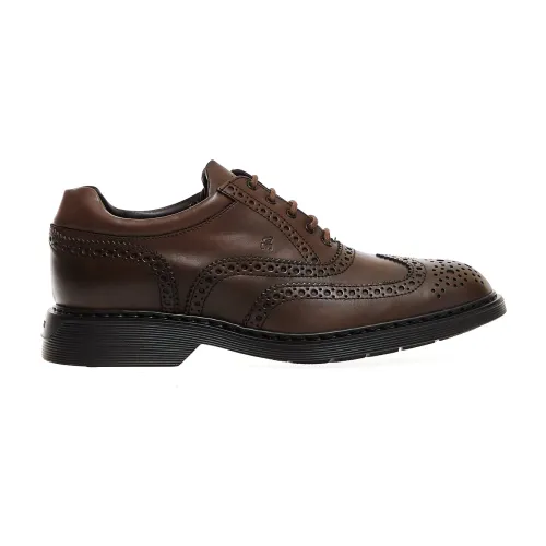 Hogan , Mens Shoes Laced Marrone Noos ,Brown male, Sizes:
