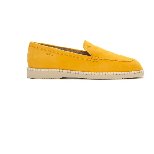 Hogan , Mocassino Loafer in suede ,Yellow female, Sizes: