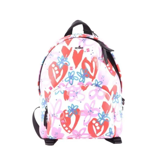 Hogan , Multicolored Animal Print Leather Backpack ,White female, Sizes: ONE SIZE
