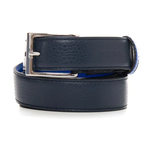Hogan , Reversible Leather Belt ,Blue male, Sizes: ONE
