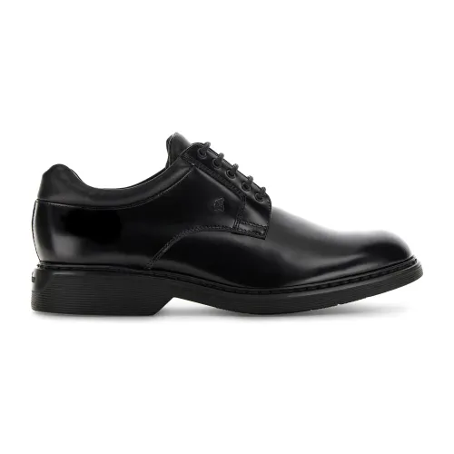 Hogan , Smooth Brushed Derby Lace-up ,Black male, Sizes: