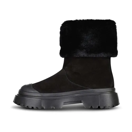 Hogan , Stylish Winter Boots with Faux Fur ,Black female, Sizes:
