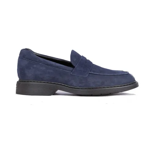 Hogan , Suede Loafer ,Blue male, Sizes: