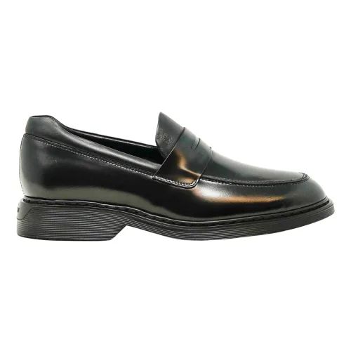 Hogan , Suede Loafers ,Black male, Sizes:
