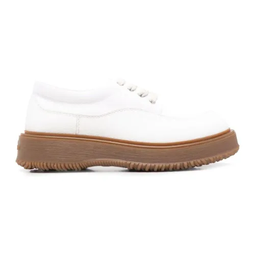 Hogan , Untraditional White Lace-up Platform Sneakers ,White male, Sizes: