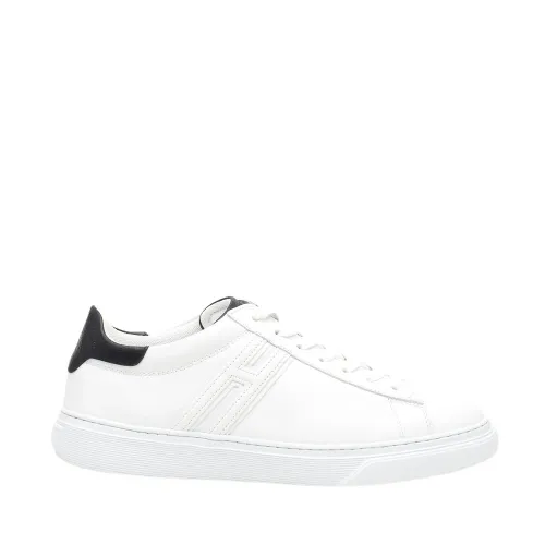 Hogan , White Leather Sneakers with Blue Details ,White male, Sizes: