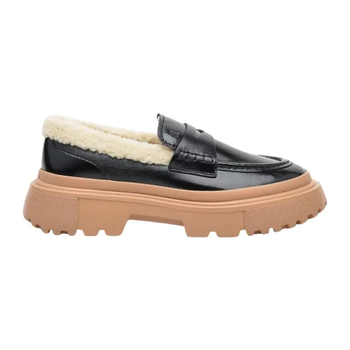 Hogan , Women's Shoes Loafer Nero Ss23 ,Black female, Sizes: