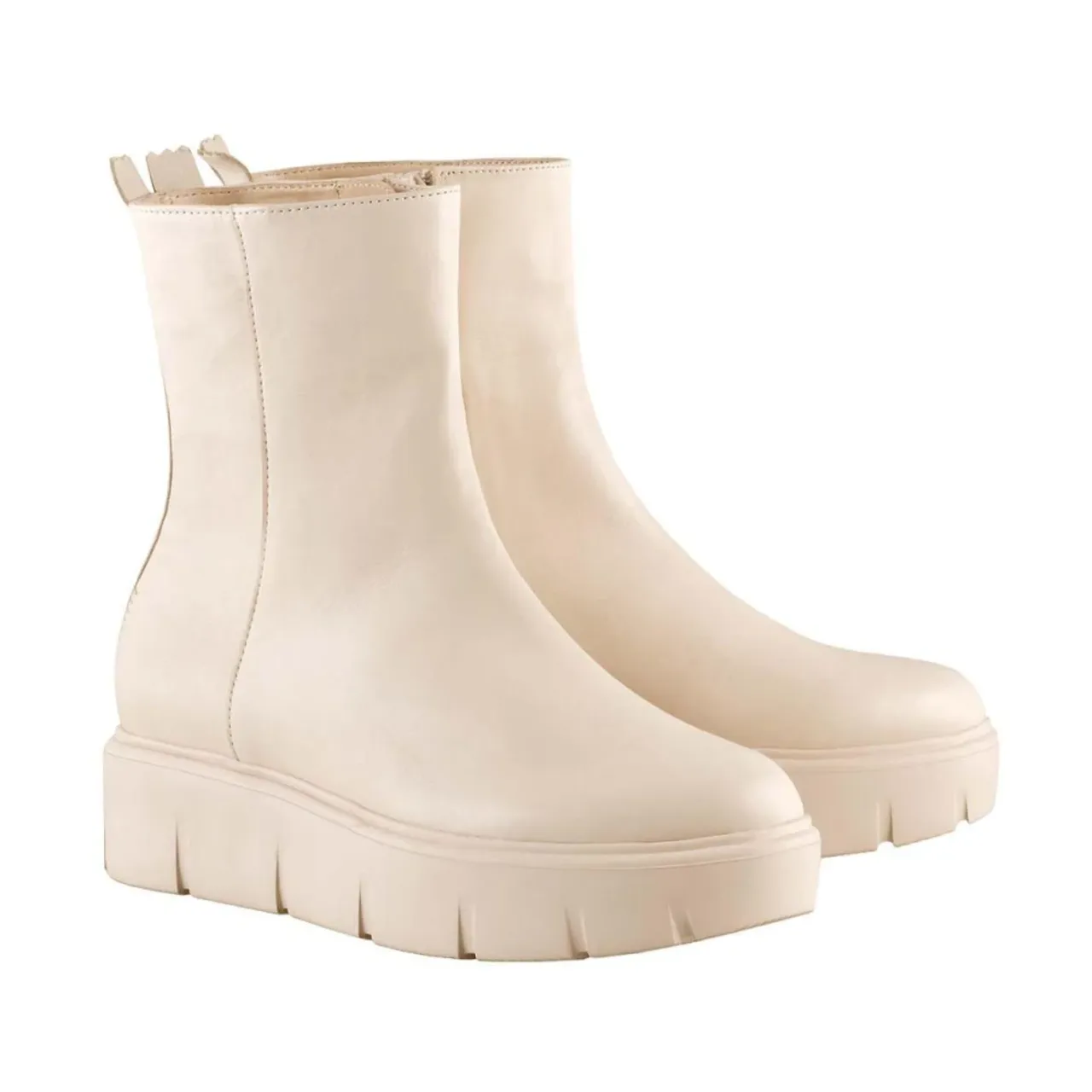 Högl , Beige Leather Ankle Boots ,Beige female, Sizes: