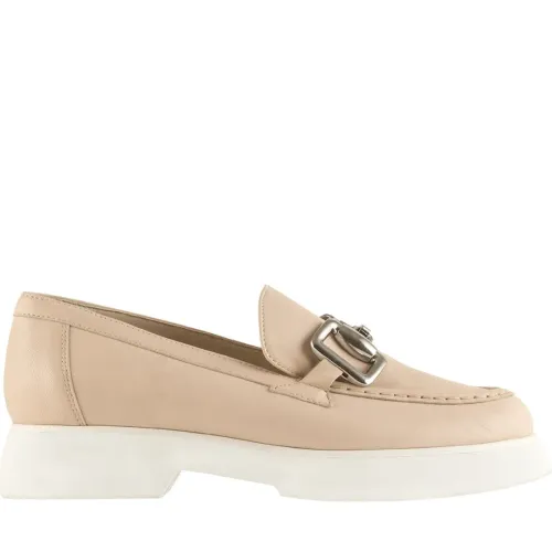 Högl , Chic Beige Leather Loafers ,Beige female, Sizes: