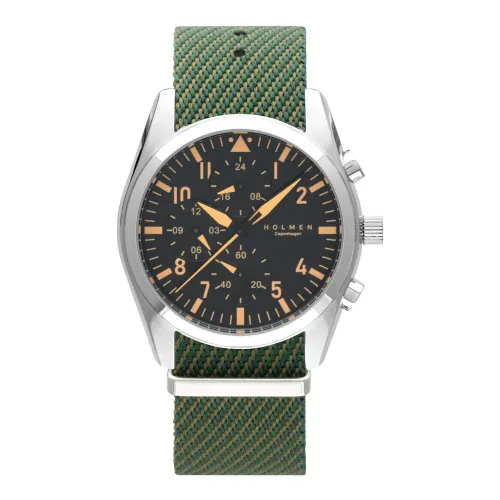 Holmen Copenhagen , Adventurer Chronograph Watch ,Green male, Sizes: ONE SIZE