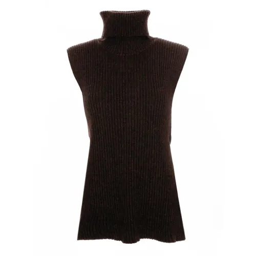 Holzweiler , Ribbed Sleeveless Knit Vest ,Brown female, Sizes: