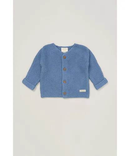 Homegrown Boys Organic Cotton Knitted Cardigan - Blue