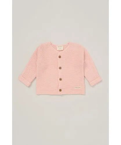 Homegrown Girls Organic Cotton Knitted Cardigan - Pink