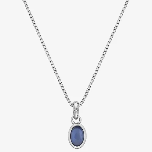 Hot Diamonds Blue Agate Birthstone Necklace - September DP762