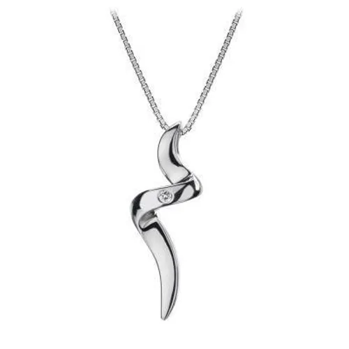 Hot Diamonds Go With The Flow Sterling Silver Spiral Necklace - TITLE Silver