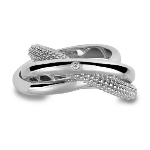 Hot Diamonds Ring Black Ula Silver Trilogy Silver D - TITLE Silver
