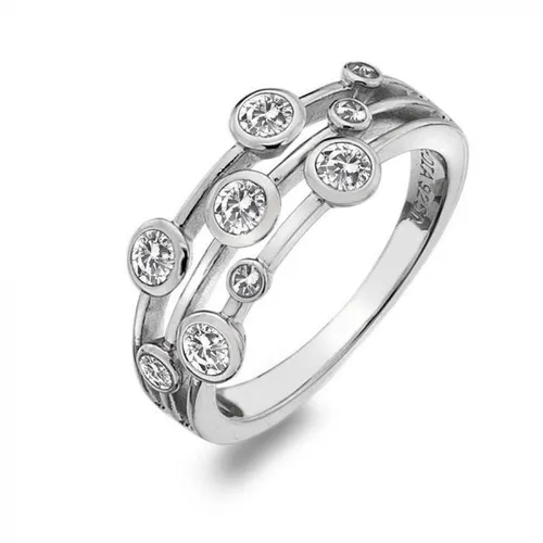 Hot Diamonds Sterling Silver White Topaz Statement Ring - Silver