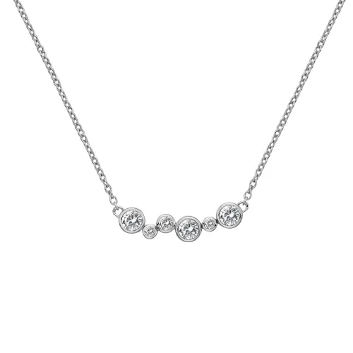 Hot Diamonds Tender Sterling Silver White Topaz Necklace - TITLE Silver