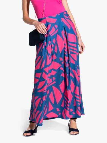 HotSquash Abstract Box Pleat Maxi Skirt, Matisse Teal/Pink - Matisse Teal/Pink - Female