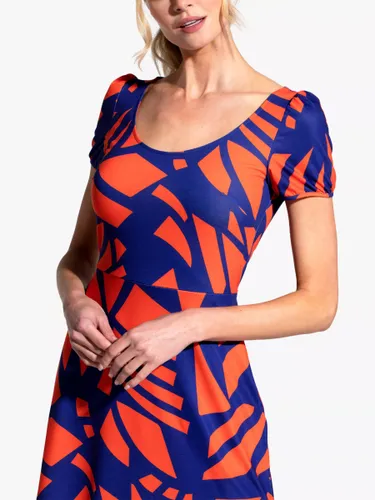 HotSquash Abstract Print Maxi T-Shirt Dress, Matisse Blue/Red - Matisse Blue/Red - Female