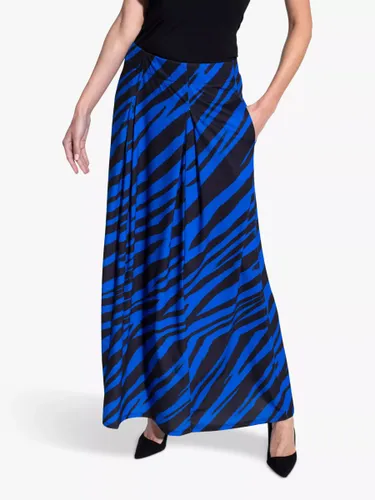 HotSquash Animal Box Pleat Maxi Skirt, Bright Blue/Black - Bright Blue/Black - Female