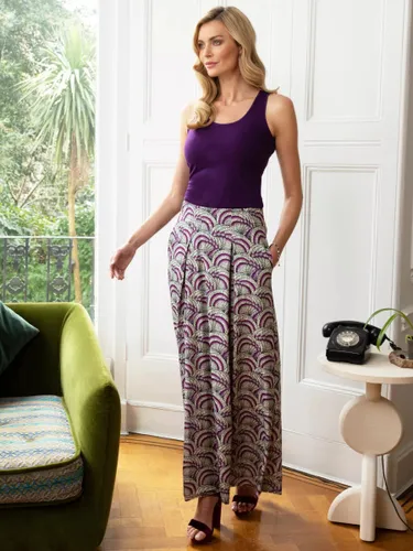 HotSquash Box Pleat Maxi Skirt, Purple Kimono Print - Purple Kimono Print - Female