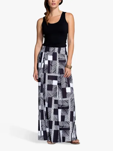HotSquash Box Pleat Maxi Skirt, Striped Geo - Striped Geo - Female