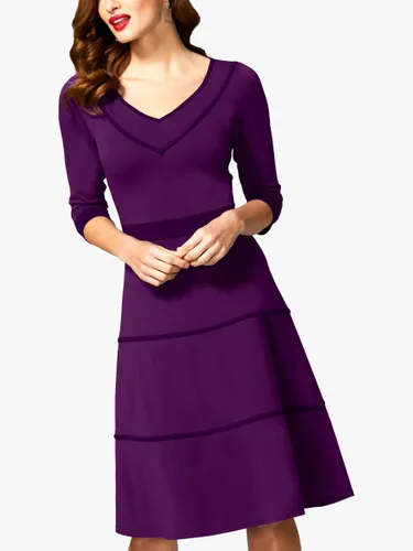 HotSquash Contrast Ribbing Tiered Dress - Purple - Female