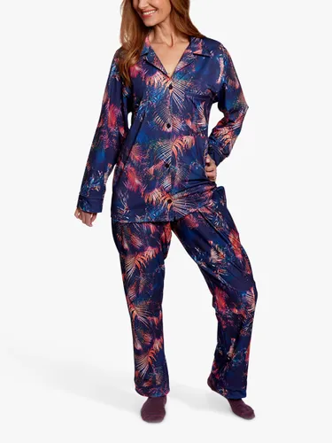 HotSquash Premium Jersey Pyjama Set, Tropical Palm Print - Tropical Palm Print - Female