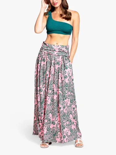HotSquash Roll Top Maxi Skirt - Retro Green/Pink - Female