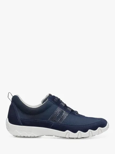 Hotter Leanne II Extra Wide Fit Suede and Nubuck Trainers, Navy - Navy - Female