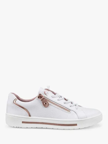 Hotter Leo Wide Fit Zipped Trainers - White - Female