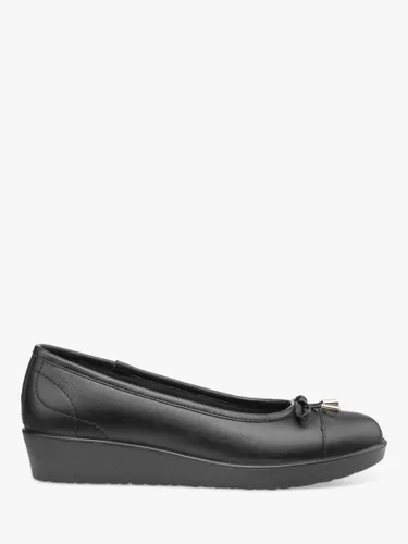 Hotter Paloma Low Wedge Leather Pumps, Black - Black - Female