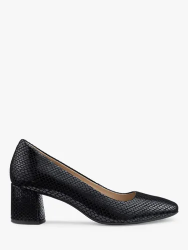 Hotter Polka Modern Block Heel Court Shoes - Black - Female