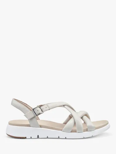Hotter Seek Wide Fit Padded Leather Sandal - Ivory - Female