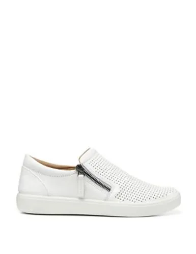 Hotter Womens Daisy Wide Fit Leather Flat Boat Shoes - 6 - White, White
