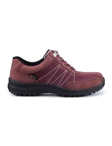 Hotter Womens Mist Gore-Tex Suede Lace Up Walking Shoes - 6 - Berry, Berry,Dark Blue Denim