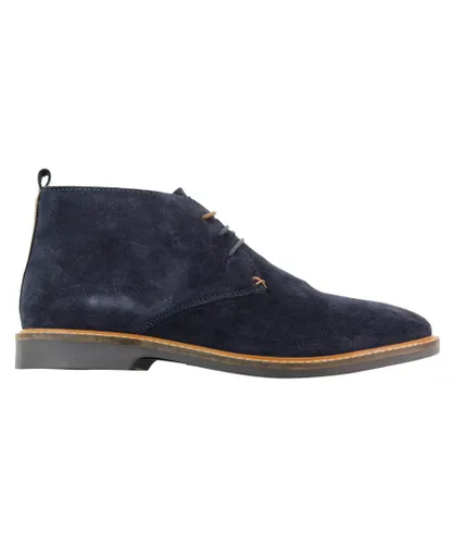 House of Cavani Mens Navy Suede Lace Up Chukka Boots