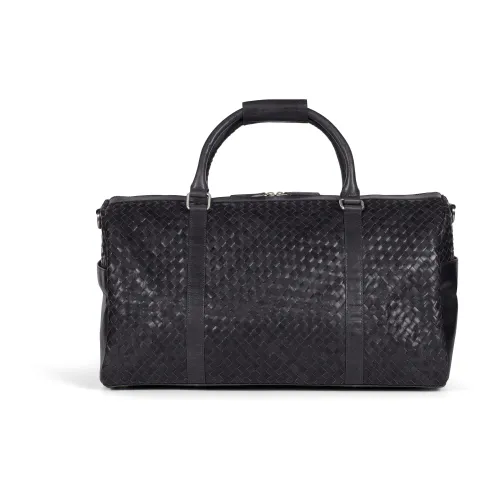 Howard London , Braided Black Leather Weekend Bag ,Black male, Sizes: ONE SIZE
