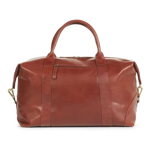 Howard London , Brown Leather Weekend Bag ,Brown male, Sizes: ONE SIZE