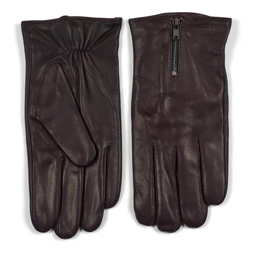 Howard London , Dark Brown Leather Gloves for Men ,Brown male, Sizes: