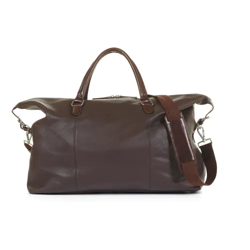 Howard London , Dark Brown Leather Weekend Bag ,Brown male, Sizes: ONE SIZE